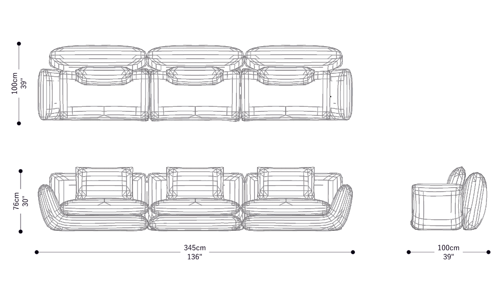 Image of the main dimensions of the product